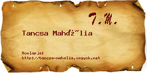 Tancsa Mahália névjegykártya